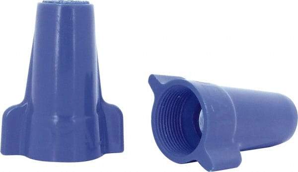 Ideal - 3, 12 to 1, 6 + 2, 8 AWG, 600 Volt, Flame Retardant, Wing Twist on Wire Connector - Blue, 221°F - Exact Tool & Supply