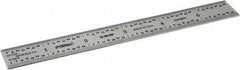 Fowler - 6" Long, 1/64, 1/32" and 0.5, 1mm Graduation, Rigid Steel Rule - English/Metric Graduation Style, Silver - Exact Tool & Supply