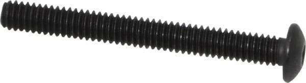 Value Collection - #8-32 UNC Hex Socket Drive, Button Screw - Alloy Steel, Black Oxide Finish, Fully Threaded, 1-1/2" Length Under Head - Exact Tool & Supply