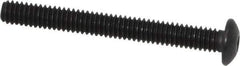 Value Collection - #8-32 UNC Hex Socket Drive, Button Screw - Alloy Steel, Black Oxide Finish, Fully Threaded, 1-1/2" Length Under Head - Exact Tool & Supply