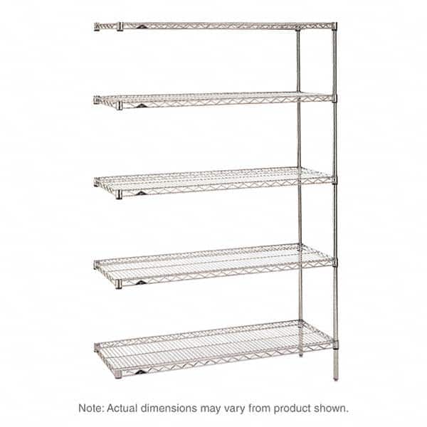 Metro - 2,000 Lb Capacity 5 Shelf Wire Shelving - Add-On Unit - Exact Tool & Supply