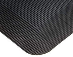 Wearwell - 75' Long x 2' Wide, Dry Environment, Anti-Fatigue Matting - Black, Vinyl with Vinyl Sponge Base, Beveled on 4 Sides - Exact Tool & Supply