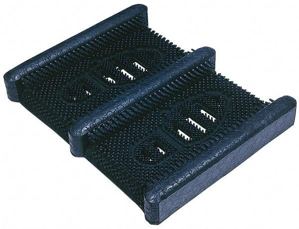 Wearwell - 15-1/4 Inch Long x 12-3/8 Inch Wide, Boot Scrape Surface, Entrance Matting - 1 Inch Thick, Outdoor, Black, Series 229 - Exact Tool & Supply
