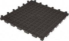 Wearwell - 18" Long x 18" Wide x 7/8" Thick, Anti-Fatigue Modular Matting Solid Grid - 4 Interlocking Sides, Black, For Dry Areas, Series 562 - Exact Tool & Supply