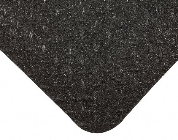Wearwell - 5' Long x 3' Wide, Dry Environment, Anti-Fatigue Matting - Black, Vinyl with Nitrile Blend Base, Beveled on 4 Sides - Exact Tool & Supply