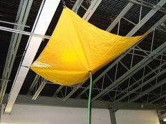 PRO-SAFE - Tarp Heavy Duty Roof Leak Diverter - 10' Long x 10' Wide x 18 mil Thick, Yellow - Exact Tool & Supply