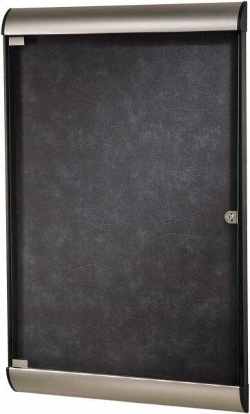 Ghent - 96" Wide x 47.13" High Enclosed Cork Bulletin Board - Natural Cork, Aluminum Frame - Exact Tool & Supply