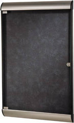 Ghent - 96" Wide x 47.13" High Enclosed Cork Bulletin Board - Natural Cork, Aluminum Frame - Exact Tool & Supply