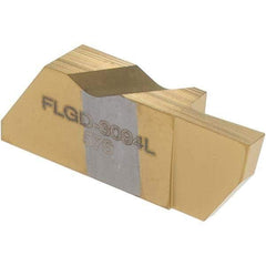 Tool-Flo - 3094FLGD Grade GP50, 2.39mm Cutting Width Carbide Grooving Insert - 1/4" Max Depth of Cut, Left Hand, 0.005 to 0.01" Corner Radius, TiN Finish - Exact Tool & Supply