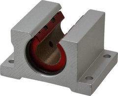Pacific Bearing - 1/2" ID, 2" OAW x 1.688" OAL x 1-5/8" OAH Open Pillow Block - 975 Lb Static Cap, 1.688" Btw Mnt Hole Ctrs, 0.687" Base-to-Ctr Ht, Aluminum - Exact Tool & Supply