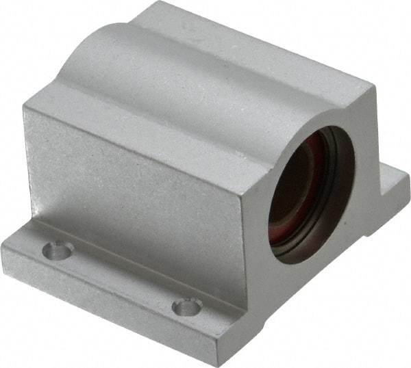 Pacific Bearing - 1/2" ID, 2" OAW x 1.688" OAL x 1-5/8" OAH Pillow Block - 975 Lb Static Cap, 1.688" Btw Mnt Hole Ctrs, 0.687" Base-to-Ctr Ht, Aluminum - Exact Tool & Supply