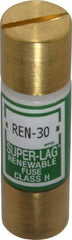 Cooper Bussmann - 250 VAC, 30 Amp, Time Delay Renewable Fuse - Fuse Holder Mount, 50.8mm OAL, 10 (RMS) kA Rating, 9/16" Diam - Exact Tool & Supply