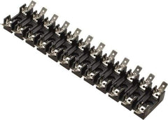 Cooper Bussmann - 12 Pole, 300 VAC/VDC, 30 Amp, Bolt-in Fuse Block - 1/4 Inch Diameter x 1-1/4 Inch Fuse Length, 2 Inch Long x 7-3/8 Inch Wide x 14.3mm High Block, 266°F - Exact Tool & Supply