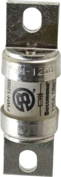 Cooper Bussmann - 500 VAC/VDC, 125 Amp, Fast-Acting Semiconductor/High Speed Fuse - Bolt-on Mount, 3-5/8" OAL, 200 (RMS Symmetrical), 50 at DC kA Rating, 1-5/32" Diam - Exact Tool & Supply