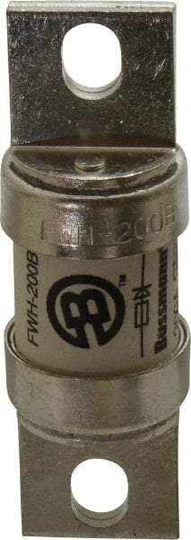 Cooper Bussmann - 500 VAC/VDC, 200 Amp, Fast-Acting Semiconductor/High Speed Fuse - Bolt-on Mount, 3-5/8" OAL, 200 (RMS Symmetrical), 50 at DC kA Rating, 1-5/32" Diam - Exact Tool & Supply