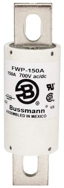 Cooper Bussmann - 700 VAC/VDC, 150 Amp, Fast-Acting Semiconductor/High Speed Fuse - Stud Mount Mount, 5-3/32" OAL, 200 (RMS), 50 at DC kA Rating, 1-1/2" Diam - Exact Tool & Supply