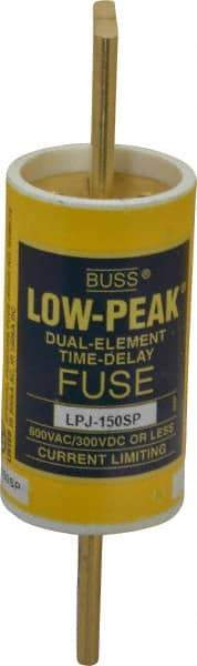 Cooper Bussmann - 300 VDC, 600 VAC, 150 Amp, Time Delay General Purpose Fuse - Bolt-on Mount, 5-3/4" OAL, 100 at DC, 300 at AC (RMS) kA Rating, 1-5/8" Diam - Exact Tool & Supply