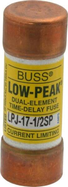 Cooper Bussmann - 300 VDC, 600 VAC, 17.5 Amp, Time Delay General Purpose Fuse - Fuse Holder Mount, 2-1/4" OAL, 100 at DC, 300 at AC (RMS) kA Rating, 13/16" Diam - Exact Tool & Supply