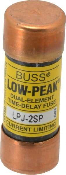 Cooper Bussmann - 300 VDC, 600 VAC, 2 Amp, Time Delay General Purpose Fuse - Fuse Holder Mount, 2-1/4" OAL, 100 at DC, 300 at AC (RMS) kA Rating, 13/16" Diam - Exact Tool & Supply