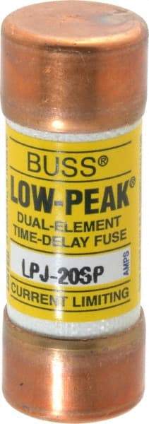 Cooper Bussmann - 300 VDC, 600 VAC, 20 Amp, Time Delay General Purpose Fuse - Fuse Holder Mount, 2-1/4" OAL, 100 at DC, 300 at AC (RMS) kA Rating, 13/16" Diam - Exact Tool & Supply