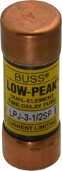 Cooper Bussmann - 300 VDC, 600 VAC, 3.5 Amp, Time Delay General Purpose Fuse - Fuse Holder Mount, 2-1/4" OAL, 100 at DC, 300 at AC (RMS) kA Rating, 13/16" Diam - Exact Tool & Supply