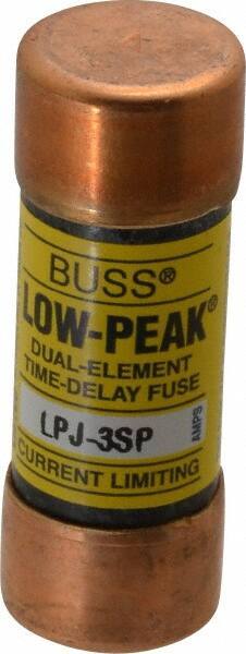 Cooper Bussmann - 300 VDC, 600 VAC, 3 Amp, Time Delay General Purpose Fuse - Fuse Holder Mount, 2-1/4" OAL, 100 at DC, 300 at AC (RMS) kA Rating, 13/16" Diam - Exact Tool & Supply
