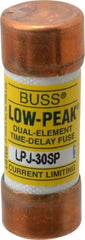 Cooper Bussmann - 300 VDC, 600 VAC, 30 Amp, Time Delay General Purpose Fuse - Fuse Holder Mount, 2-1/4" OAL, 100 at DC, 300 at AC (RMS) kA Rating, 13/16" Diam - Exact Tool & Supply