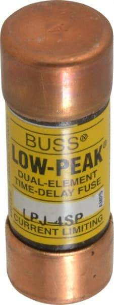 Cooper Bussmann - 300 VDC, 600 VAC, 4 Amp, Time Delay General Purpose Fuse - Fuse Holder Mount, 2-1/4" OAL, 100 at DC, 300 at AC (RMS) kA Rating, 13/16" Diam - Exact Tool & Supply