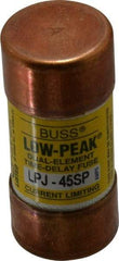 Cooper Bussmann - 300 VDC, 600 VAC, 45 Amp, Time Delay General Purpose Fuse - Fuse Holder Mount, 2-3/8" OAL, 100 at DC, 300 at AC (RMS) kA Rating, 1-1/16" Diam - Exact Tool & Supply