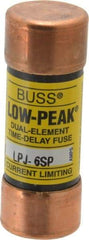 Cooper Bussmann - 300 VDC, 600 VAC, 6 Amp, Time Delay General Purpose Fuse - Fuse Holder Mount, 2-1/4" OAL, 100 at DC, 300 at AC (RMS) kA Rating, 13/16" Diam - Exact Tool & Supply