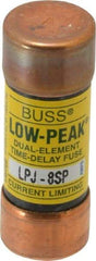 Cooper Bussmann - 300 VDC, 600 VAC, 8 Amp, Time Delay General Purpose Fuse - Fuse Holder Mount, 2-1/4" OAL, 100 at DC, 300 at AC (RMS) kA Rating, 13/16" Diam - Exact Tool & Supply