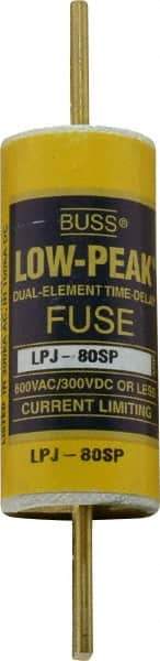 Cooper Bussmann - 300 VDC, 600 VAC, 80 Amp, Time Delay General Purpose Fuse - Bolt-on Mount, 4-5/8" OAL, 100 at DC, 300 at AC (RMS) kA Rating, 1-1/8" Diam - Exact Tool & Supply