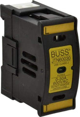 Cooper Bussmann - 1 Pole, 600 VAC/VDC, 30 Amp, DIN Rail Mount Fuse Holder - Compatible with J Class, 1.23 Inch Wide Fuse - Exact Tool & Supply
