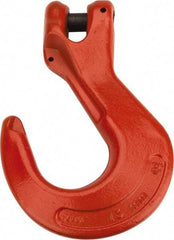 CM - 1/2 Inch Chain Diameter, Grade 100 Clevis Hook - 15,000 Lbs. Load Capacity, 0.58 Inch Inside Diameter, 0.63 Inch Pin Diameter, 1.38 Inch Hook Throat, 8.03 Inch Overall Length, 5.48 Inch Hook Width - Exact Tool & Supply