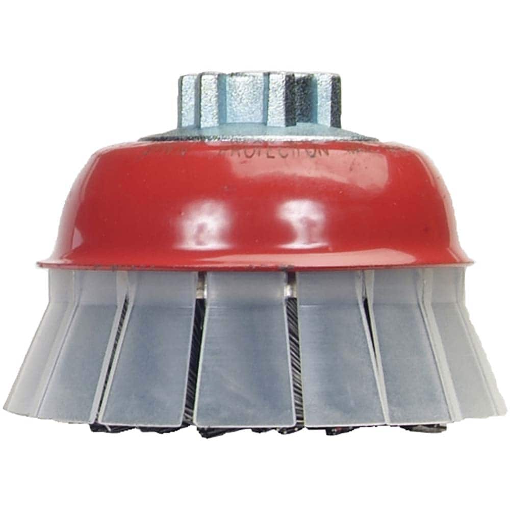 Norton - 5" Diam 5/8-11 Threaded Arbor Carbon Steel Fill Cup Brush - Exact Tool & Supply