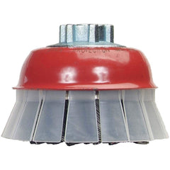 Norton - 5" Diam 5/8-11 Threaded Arbor Carbon Steel Fill Cup Brush - Exact Tool & Supply
