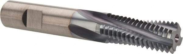 Emuge - 3/4-10 UNC, 0.621" Cutting Diam, 4 Flute, Solid Carbide Helical Flute Thread Mill - Internal Thread, 1.548" LOC, 4-1/4" OAL, 5/8" Shank Diam - Exact Tool & Supply