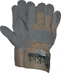 MCR Safety - Size S Cowhide Work Gloves - Uncoated, Safety Cuff, Gray, Paired - Exact Tool & Supply