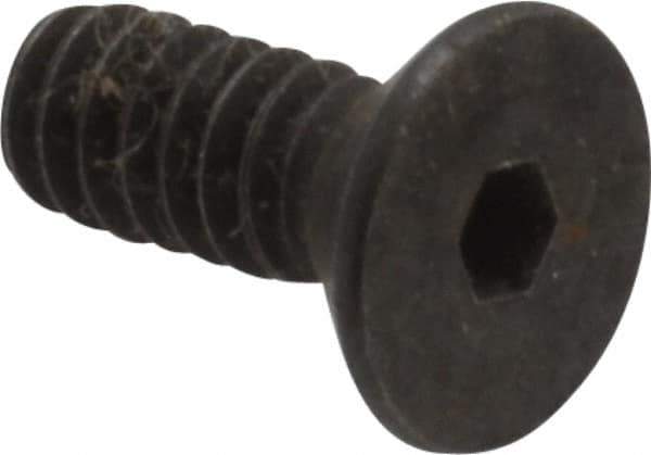 Holo-Krome - #6-32 UNC Hex Socket Drive, 82° Flat Screw - Alloy Steel, Black Oxide Finish, Fully Threaded, 3/8" OAL - Exact Tool & Supply