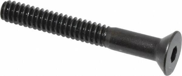 Holo-Krome - #10-24 UNC Hex Socket Drive, 82° Flat Screw - Alloy Steel, Black Oxide Finish, Partially Threaded, 1-1/2" OAL - Exact Tool & Supply