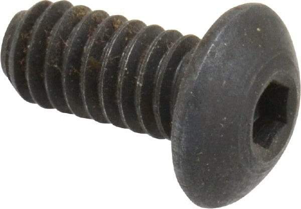 Holo-Krome - #8-32 UNC Hex Socket Drive, Button Screw - Alloy Steel, Black Oxide Finish, Fully Threaded, 3/8" Length Under Head - Exact Tool & Supply