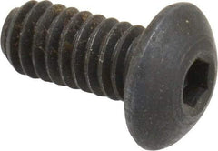 Holo-Krome - #8-32 UNC Hex Socket Drive, Button Screw - Alloy Steel, Black Oxide Finish, Fully Threaded, 3/8" Length Under Head - Exact Tool & Supply
