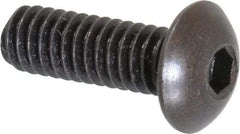 Holo-Krome - #8-32 UNC Hex Socket Drive, Button Screw - Alloy Steel, Black Oxide Finish, Fully Threaded, 1/2" Length Under Head - Exact Tool & Supply
