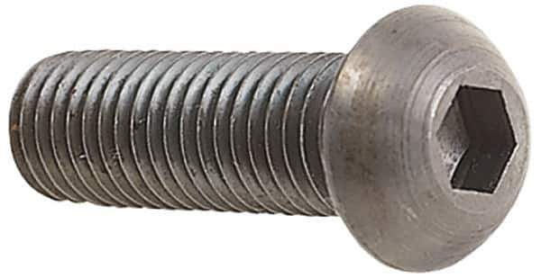 Holo-Krome - #8-32 UNC Hex Socket Drive, Button Screw - Alloy Steel, Black Oxide Finish, Fully Threaded, 1" Length Under Head - Exact Tool & Supply