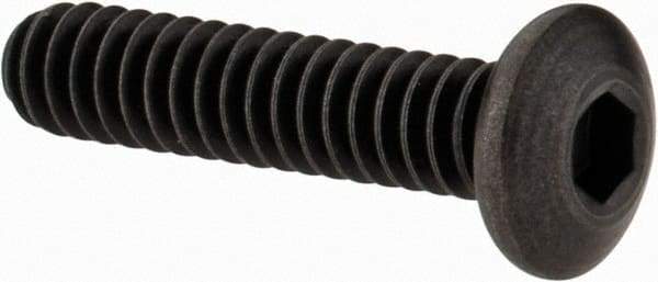 Holo-Krome - #10-24 UNC Hex Socket Drive, Button Screw - Alloy Steel, Black Oxide Finish, Fully Threaded, 7/8" Length Under Head - Exact Tool & Supply