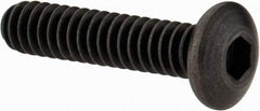 Holo-Krome - #10-24 UNC Hex Socket Drive, Button Screw - Alloy Steel, Black Oxide Finish, Fully Threaded, 7/8" Length Under Head - Exact Tool & Supply