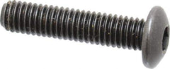 Holo-Krome - #10-32 UNF Hex Socket Drive, Button Screw - Alloy Steel, Black Oxide Finish, Fully Threaded, 7/8" Length Under Head - Exact Tool & Supply