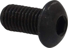 Holo-Krome - 1/4-28 UNF Hex Socket Drive, Button Screw - Alloy Steel, Black Oxide Finish, Fully Threaded, 1/2" Length Under Head - Exact Tool & Supply