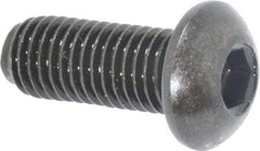 Holo-Krome - 1/4-28 UNF Hex Socket Drive, Button Screw - Alloy Steel, Black Oxide Finish, Fully Threaded, 5/8" Length Under Head - Exact Tool & Supply