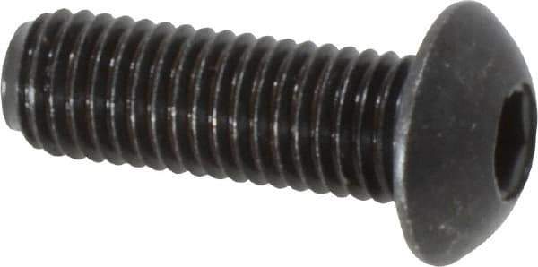 Holo-Krome - 1/4-28 UNF Hex Socket Drive, Button Screw - Alloy Steel, Black Oxide Finish, Fully Threaded, 3/4" Length Under Head - Exact Tool & Supply